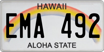 HI license plate EMA492
