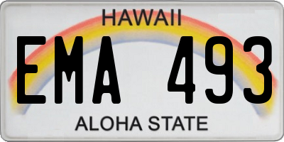 HI license plate EMA493