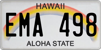 HI license plate EMA498