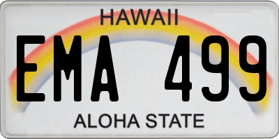 HI license plate EMA499