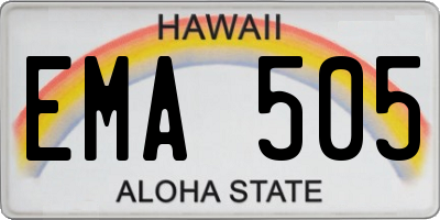 HI license plate EMA505