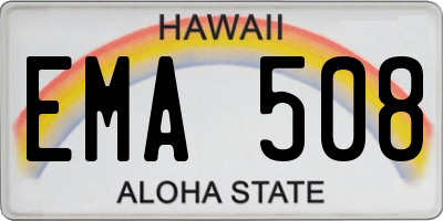 HI license plate EMA508