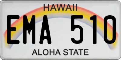 HI license plate EMA510