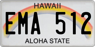 HI license plate EMA512