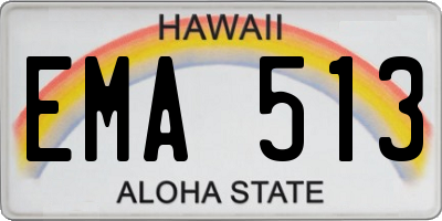 HI license plate EMA513