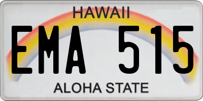 HI license plate EMA515