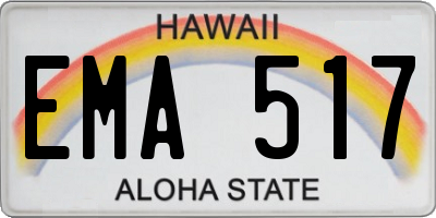 HI license plate EMA517
