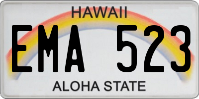HI license plate EMA523