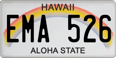 HI license plate EMA526