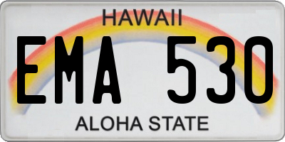 HI license plate EMA530