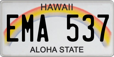 HI license plate EMA537