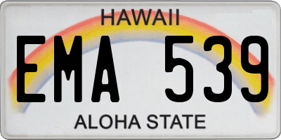 HI license plate EMA539