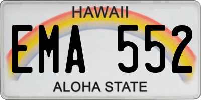 HI license plate EMA552