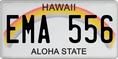 HI license plate EMA556