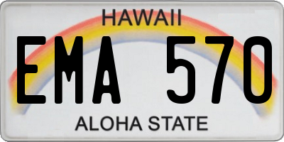 HI license plate EMA570