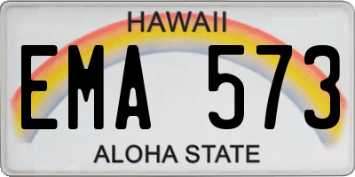 HI license plate EMA573