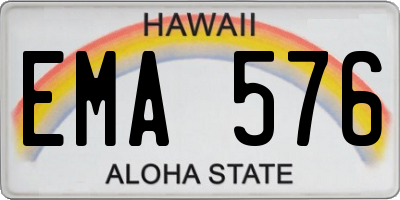 HI license plate EMA576