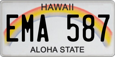 HI license plate EMA587