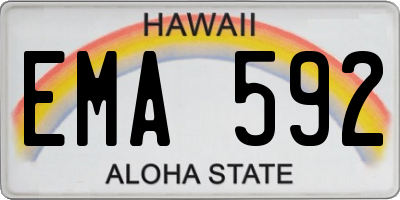 HI license plate EMA592