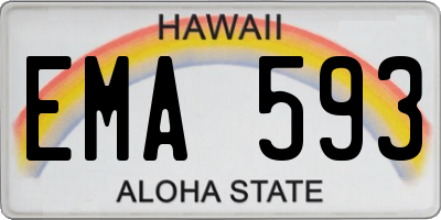 HI license plate EMA593