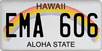 HI license plate EMA606