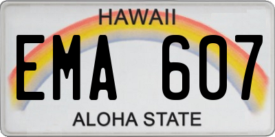 HI license plate EMA607
