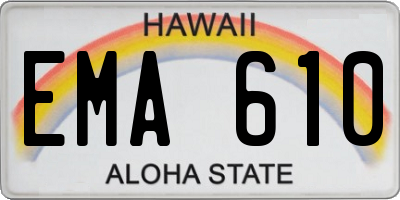 HI license plate EMA610