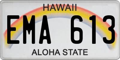 HI license plate EMA613