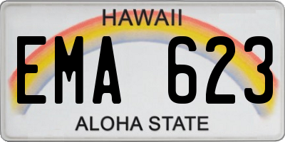 HI license plate EMA623