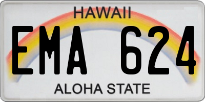 HI license plate EMA624