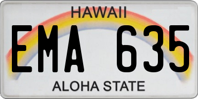 HI license plate EMA635