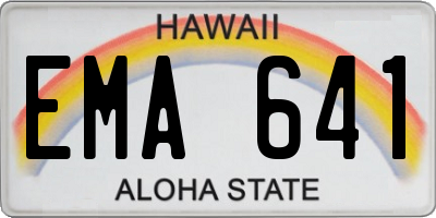 HI license plate EMA641
