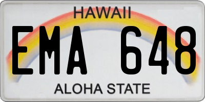 HI license plate EMA648