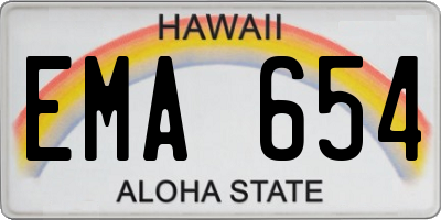 HI license plate EMA654