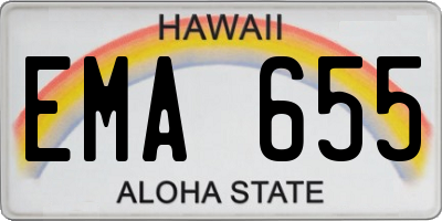 HI license plate EMA655