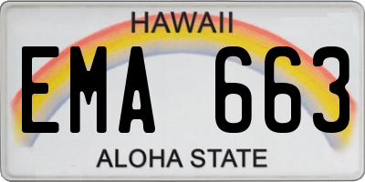 HI license plate EMA663