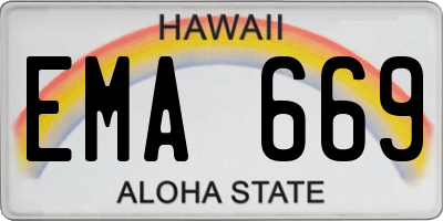 HI license plate EMA669