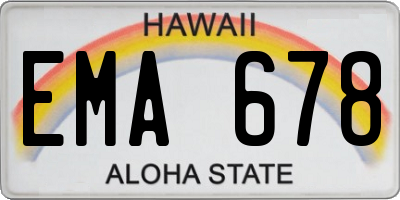 HI license plate EMA678