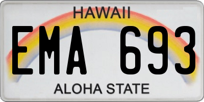 HI license plate EMA693