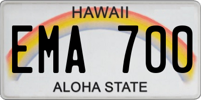 HI license plate EMA700