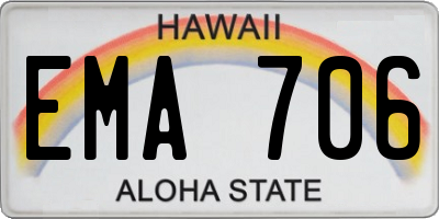 HI license plate EMA706