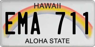 HI license plate EMA711