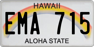 HI license plate EMA715