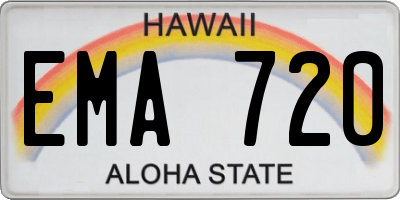 HI license plate EMA720