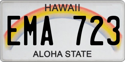 HI license plate EMA723
