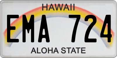 HI license plate EMA724