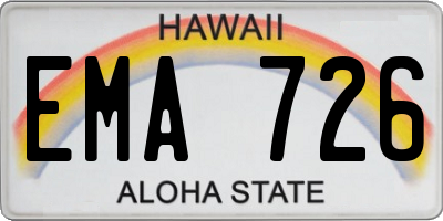 HI license plate EMA726