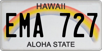 HI license plate EMA727