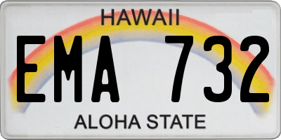 HI license plate EMA732