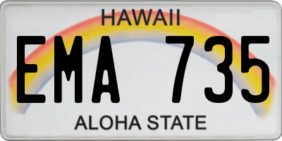 HI license plate EMA735